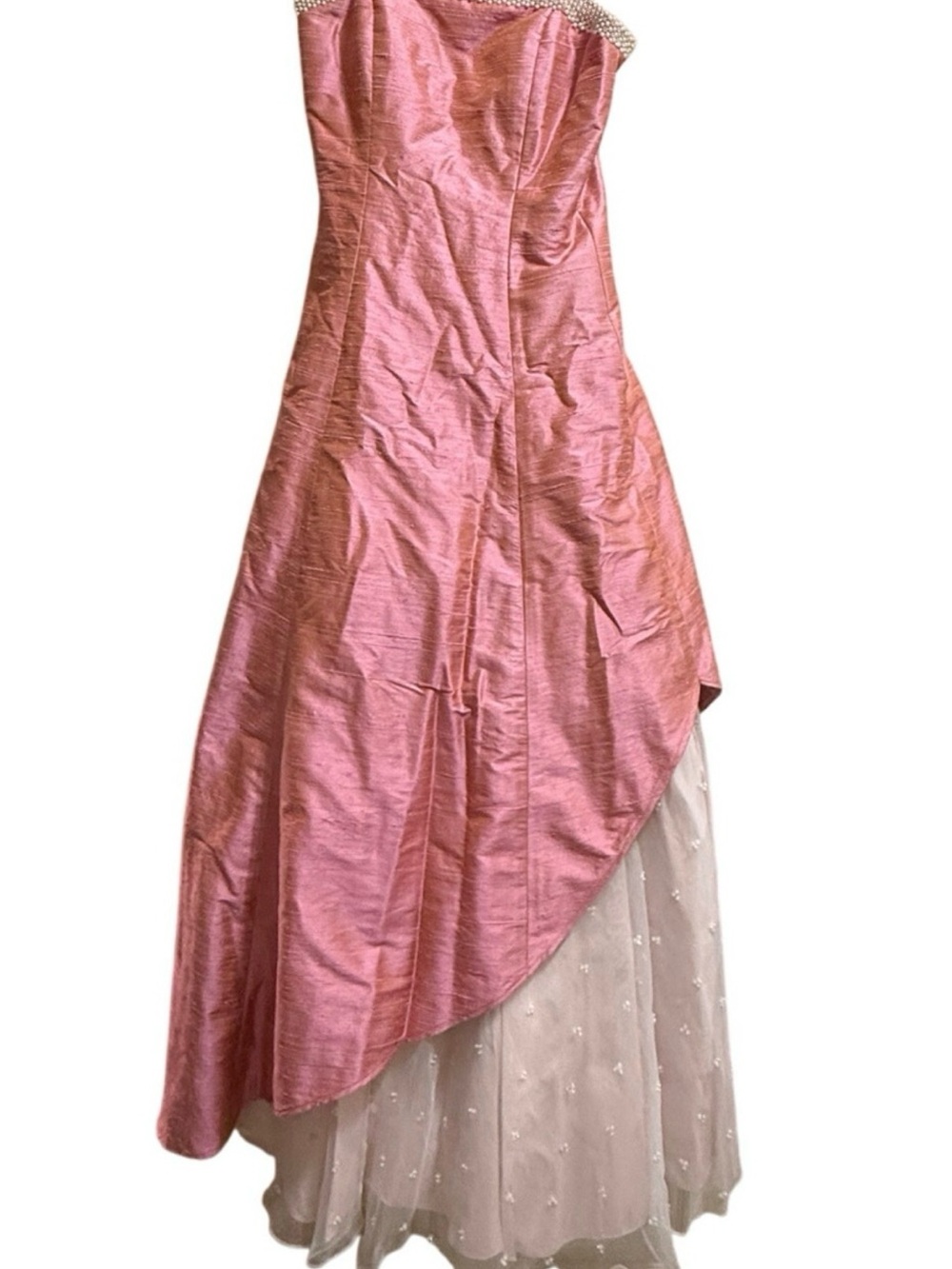 Vintage Elena Do Vale Layered Pink Sleeveless Dress Gown